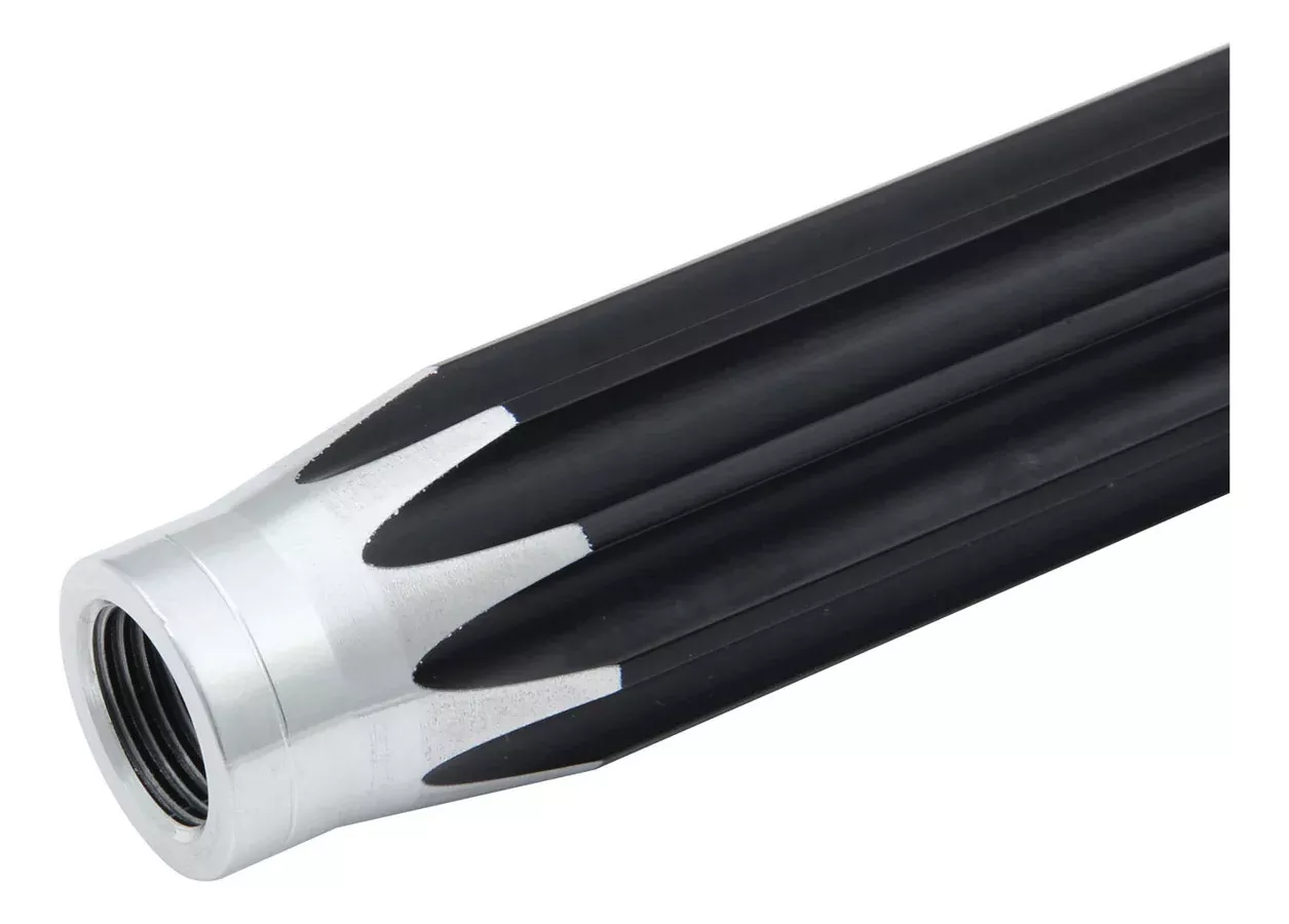 QuickCar Racing Products QRP31-125 Aluminum Scalloped Suspension Tube, 12.5 Inch Length, 5/16-24 Female Thread, Black Anodized Finish